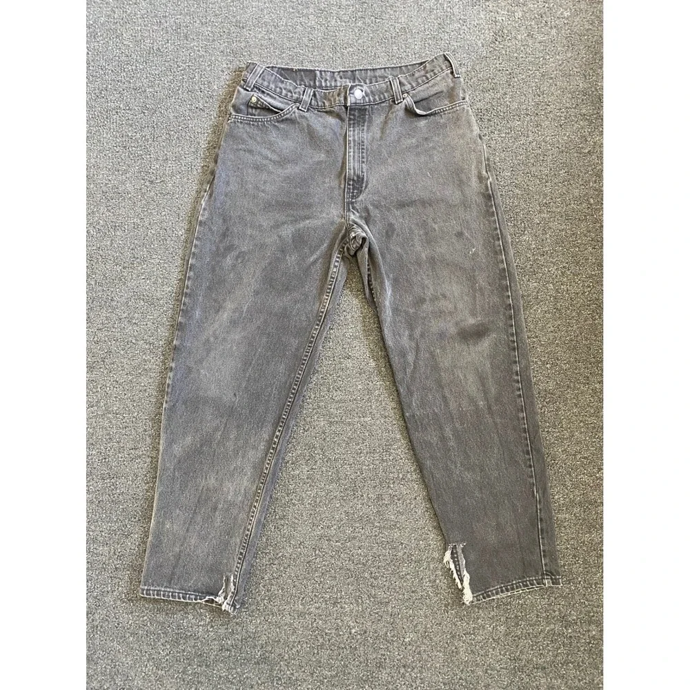 Vintage Levi's 560 Orange Tab Jeans Gray Mens 36x30 Loose Fit Tapered Leg USA